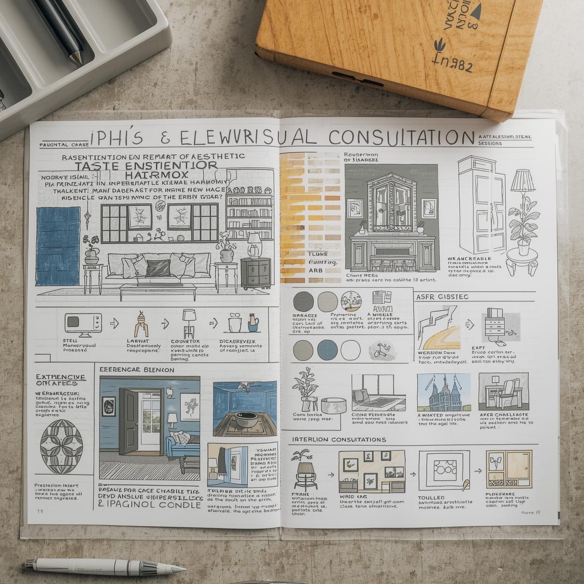 Curated workspace with natural textures